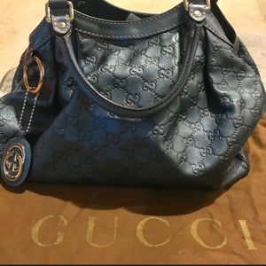 Gucci Guccissima  Sukey  Metallic Blue 👜 tote